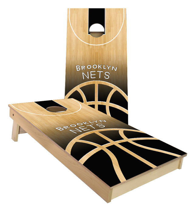 Brooklyn Nets Basketball Court Cornhole Boards