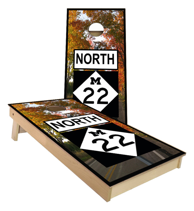 Michigan M 22 Highway Cornhole Boards