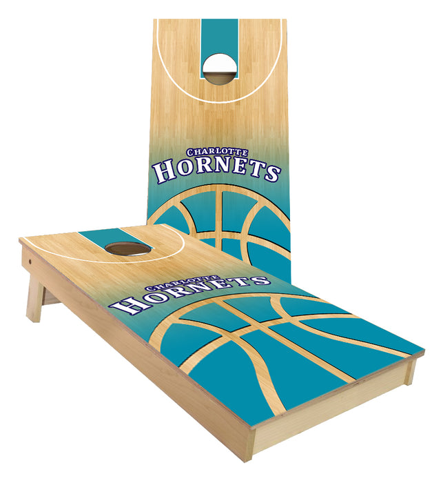 Charlotte Hornets Basketball Court Cornhole Boards