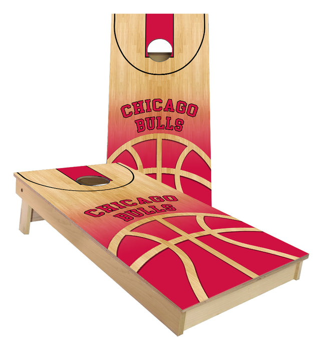 Chicago Bulls Basketball Court Cornhole Boards