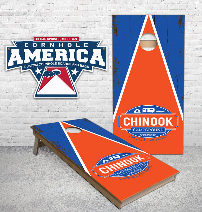 Chinook Campground custom Cornhole Boards