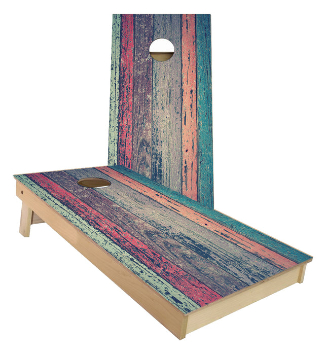 Colored Stained rustic Wood Cornhole Boards