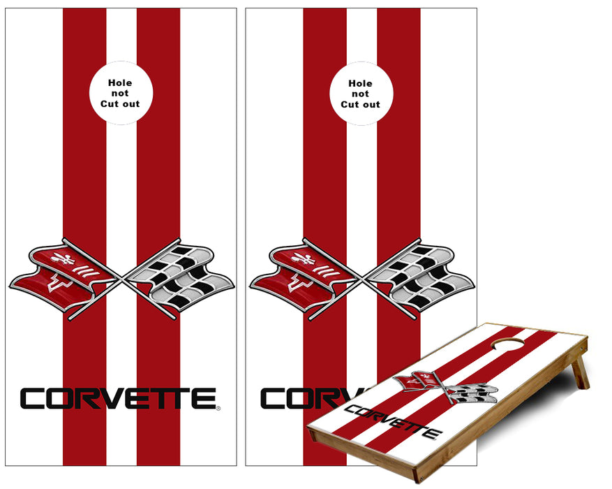 Corvette Stripes Cornhole Wraps