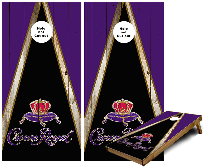 Crown Royal Black triangle Cornhole Wraps