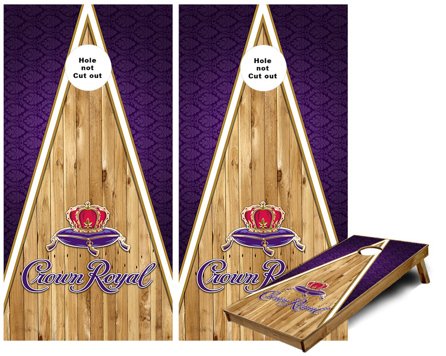 Crown Royal wood triangle Cornhole Wraps