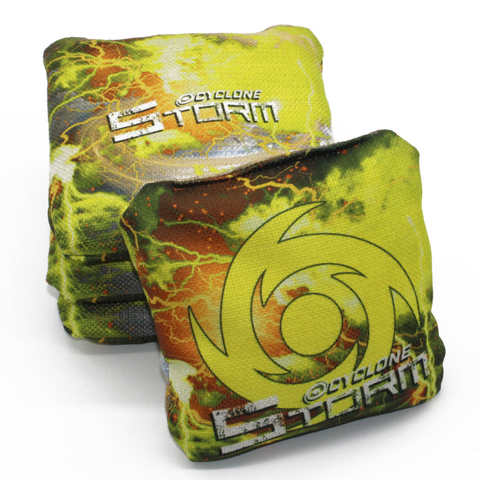 Cyclone STORM Yellow swirl Pro series cornhole bags (set of 4)