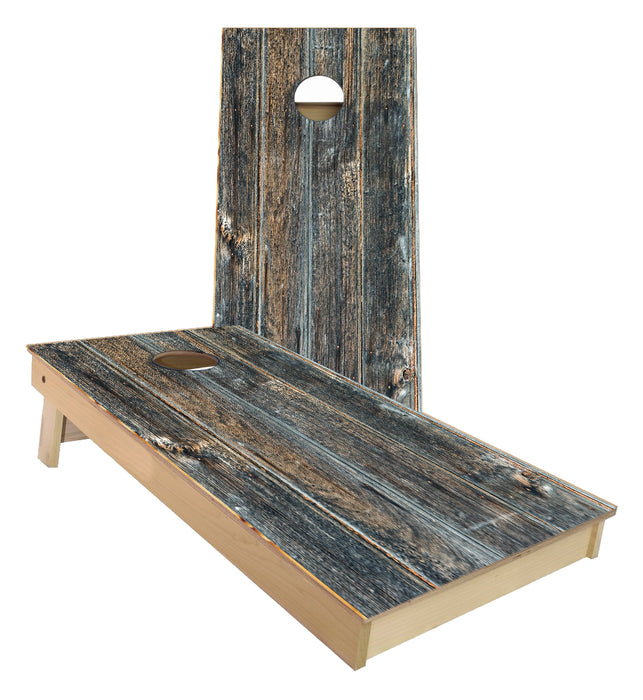 Hillbilly Grey Rustic Wood Cornhole Boards