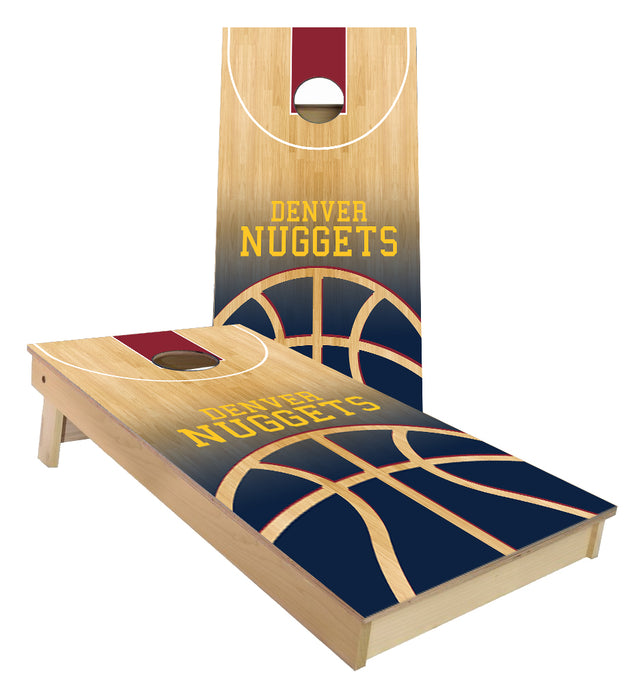 Denver Nuggets Basketball Court Cornhole Boards