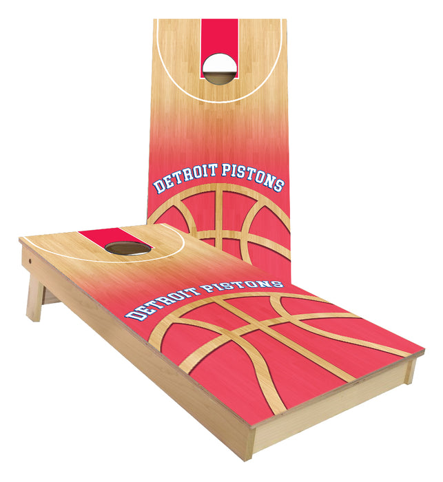 Detroit Pistons Basketball Court Cornhole Boards