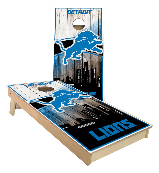 Detroit Lions Skyline cornhole boards
