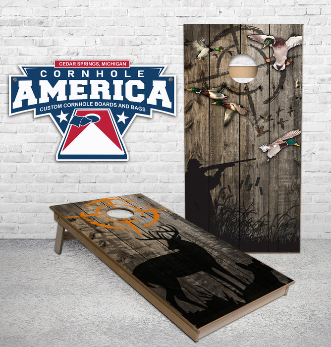 Duck Hunting and Deer Hunting Cornhole Boards