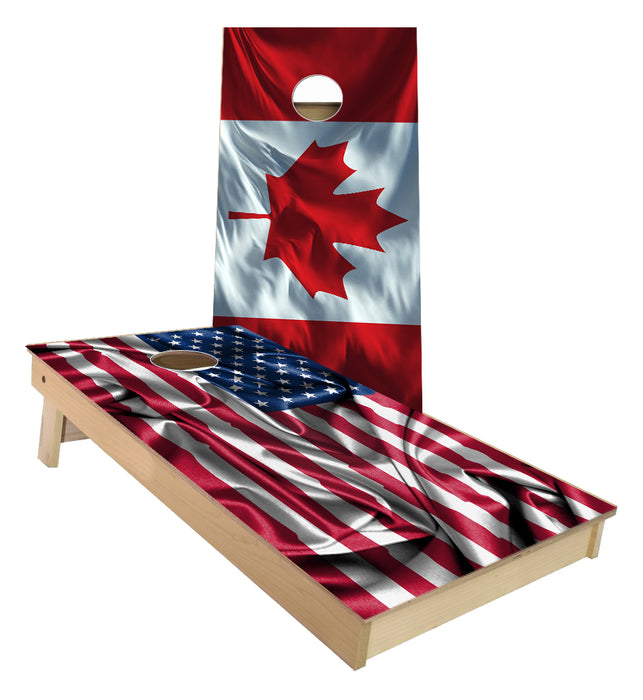 Canada and Unites State of America Flag Cornhole Boards