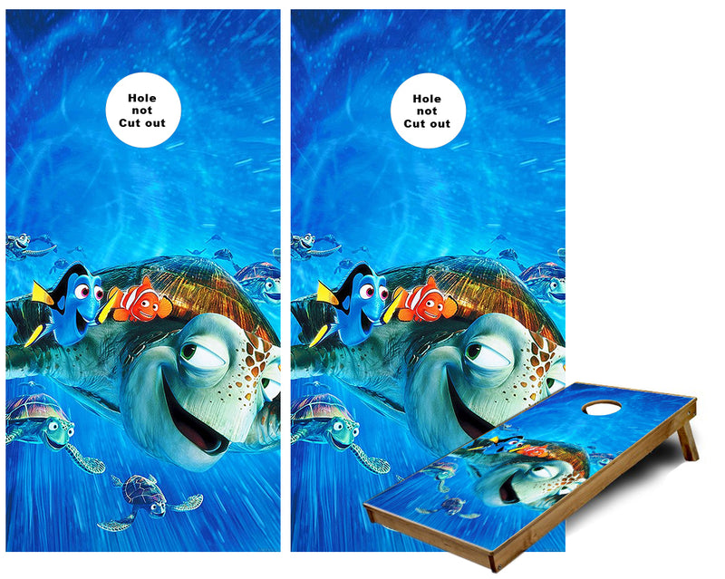 Finding Nemo Sea Turtle Narly Dude Cornhole Wraps