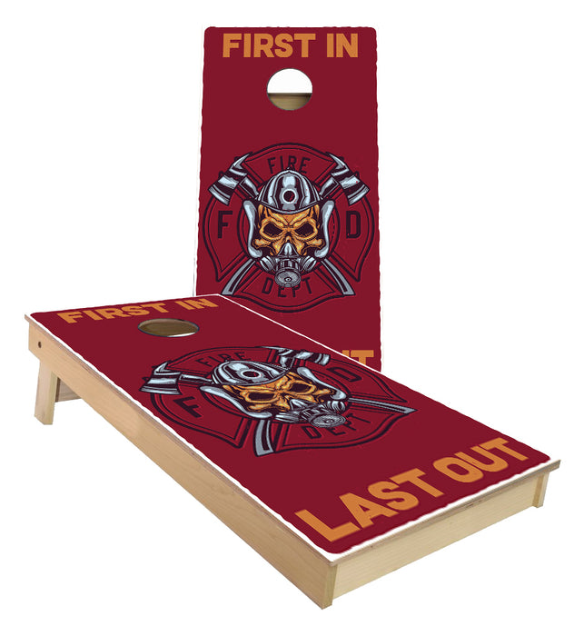 First In Last Out Fire Fighter Cornhole Boards