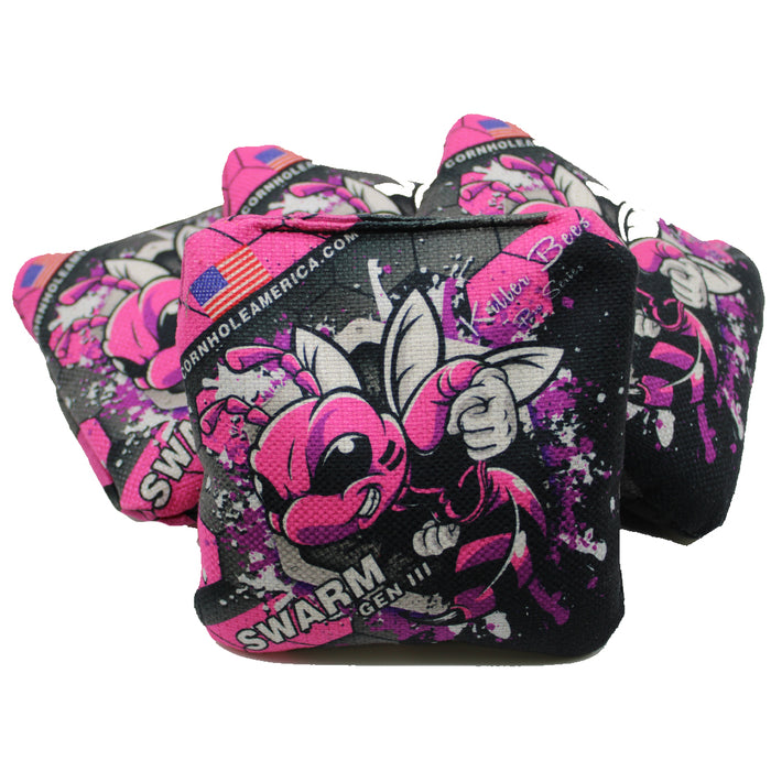 Killer Bees Swarm PINK Gen III Series Pro Style cornhole Bags