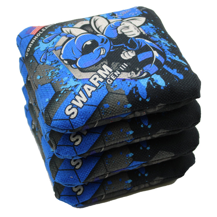 Killer Bees Swarm BLUE Gen III Series Pro Style cornhole Bags