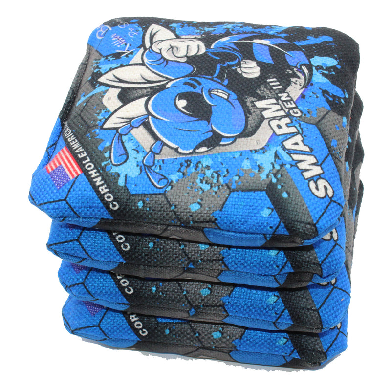Killer Bees Swarm BLUE Gen III Series Pro Style cornhole Bags