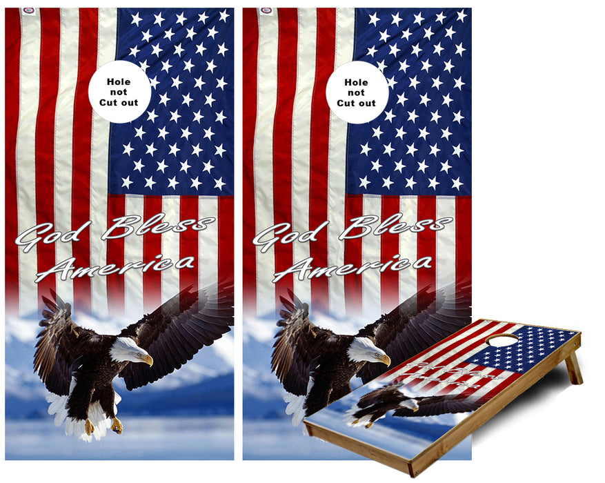 God Bless America Eagle USA Flag America Cornhole Wraps
