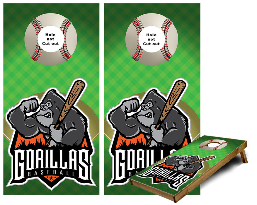 Gorillas Baseball team Cornhole Wraps