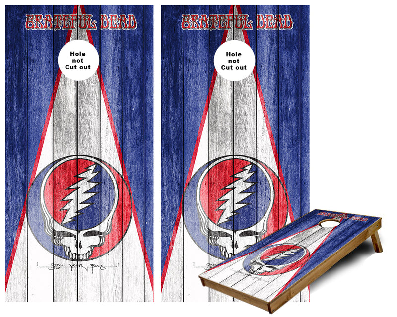 Grateful Dead Triangle Rustic Cornhole Wraps