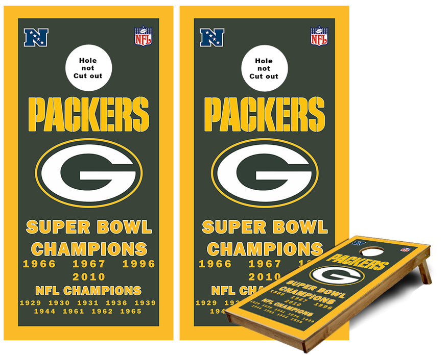 Green Bay Packers championship Banner Cornhole Wraps