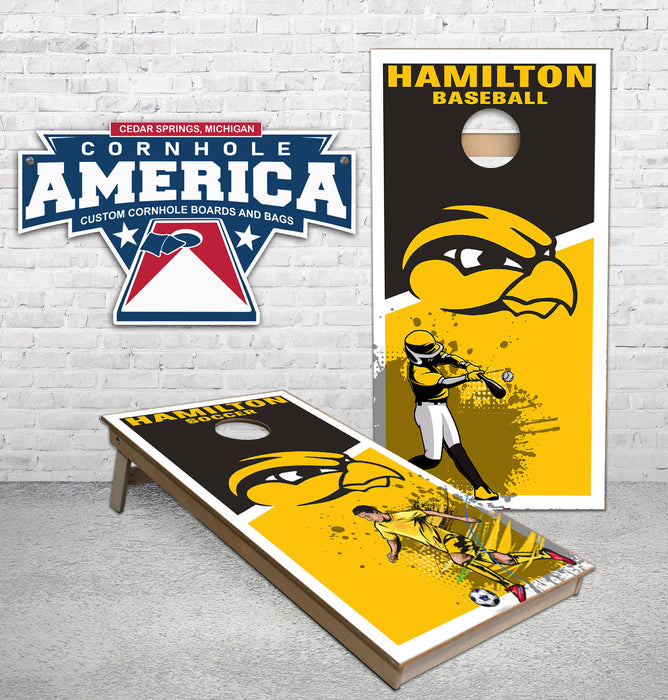 Hamilton Soccer and Baseball Cornhole Boards