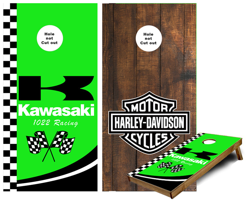 Motorcyle road and offroad custom Cornhole Wraps