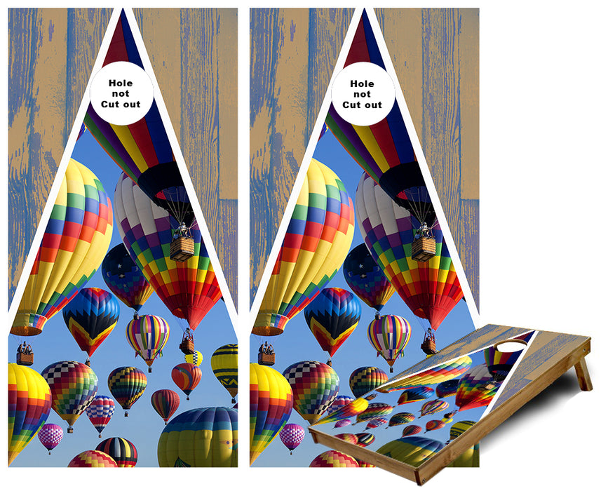 Hot Air balloon Triangle Themed Cornhole Wraps