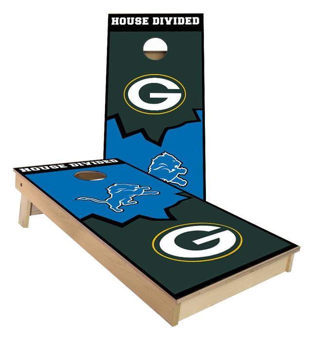 House Divided Green Bay Packers and Detroit Lions Cornhole Boards