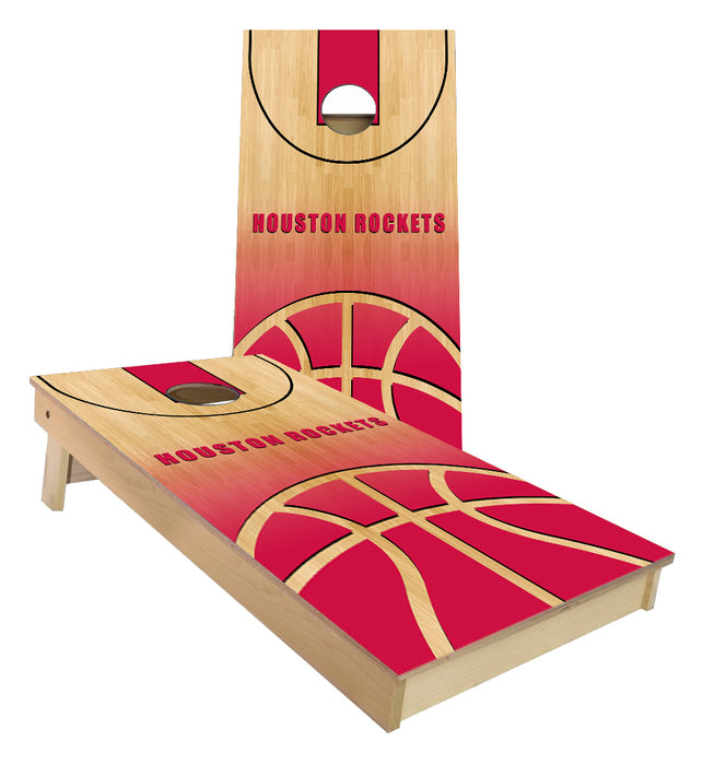 Houston Rockets Basketball Court Cornhole Boards
