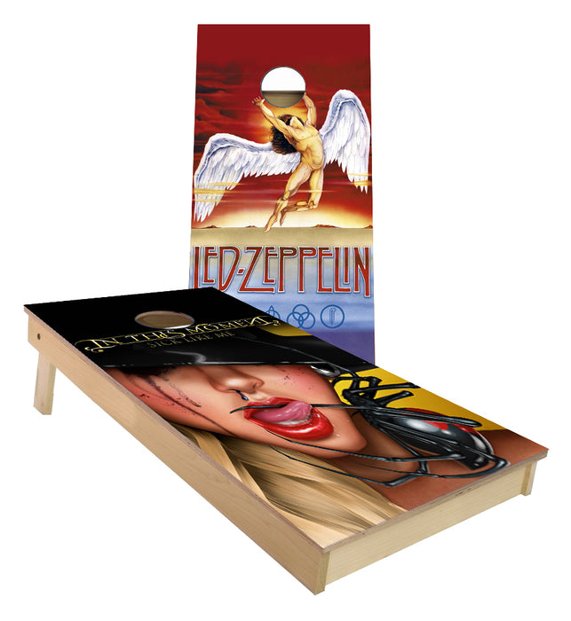 Led Zepplin and In this Moment custom Cornhole Board set