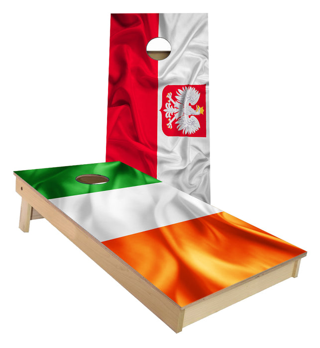 Irish and Polish Flag Cornhole Boards