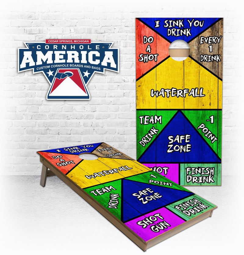 I sink you drink drinking game Cornhole Boards