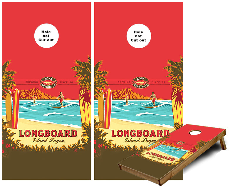 Kona Longboard lager custom Cornhole Wraps