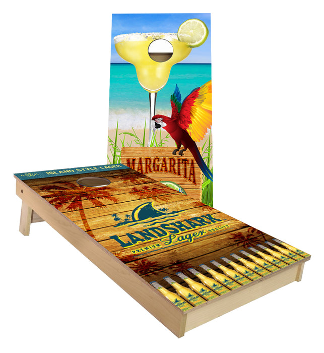 Landshark and Parrot Margarita beach Cornhole Boards