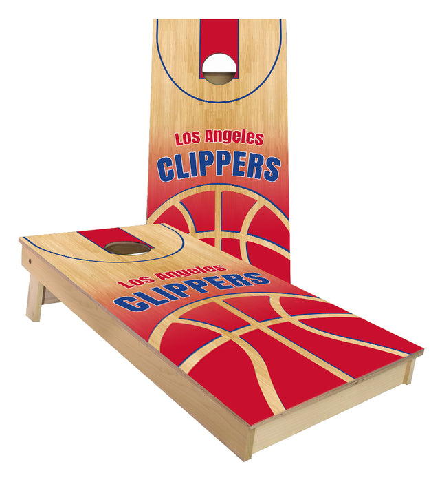 Los Angeles Clippers Basketball Court Cornhole Boards