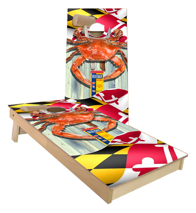 Maryland Crab with Seasoning cornhole boards