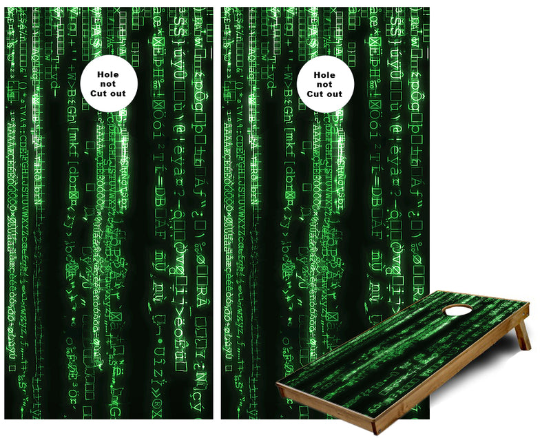 Matrix streaming code Cornhole Wraps
