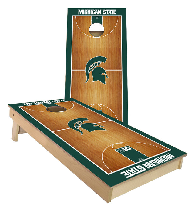 Michigan State Basketball Court Cornhole Boards