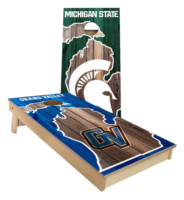 Grand Valley Lakers and Michigan State Spartans Cornhole Board set