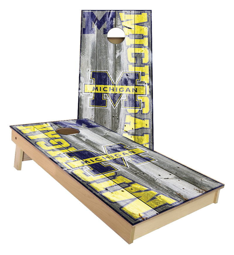 Michigan Wolverines Large Text Cornhole Boards
