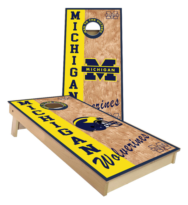 Michigan Wolverines Yellow Side Custom cornhole boards