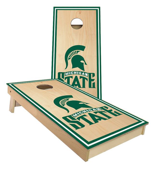 Michigan State Spartans on Stained surface Cornhole Boards