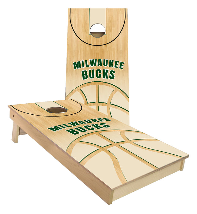 Milwaukee Bucks Basketball Court Cornhole Boards