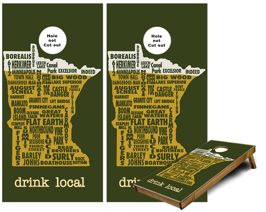 Minnesota Drink Local Brewery Cornhole Wraps