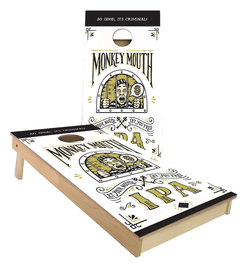 Grand River Brewery Monkey Mouth custom cornhole boards