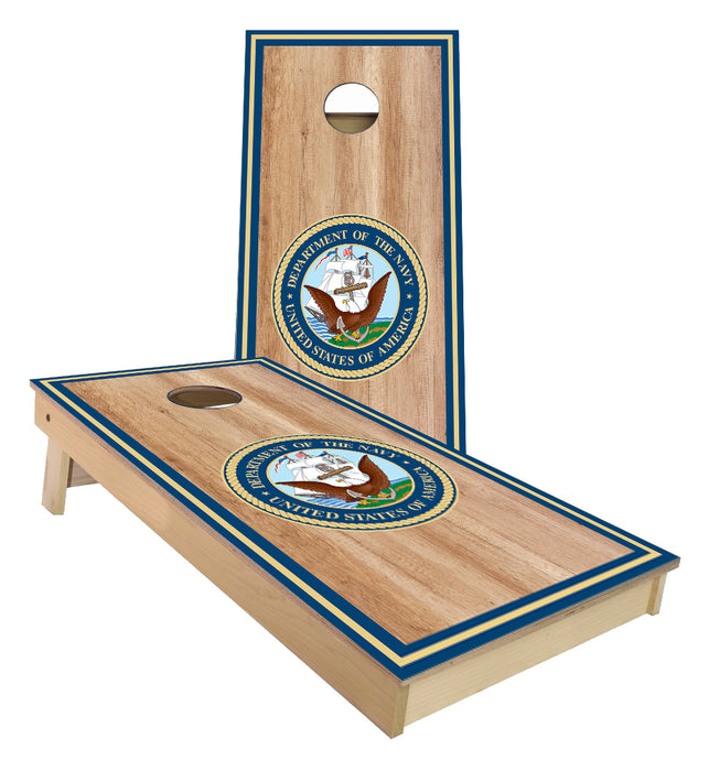 United States Navy with outer boarder stripes Cornhole Boards