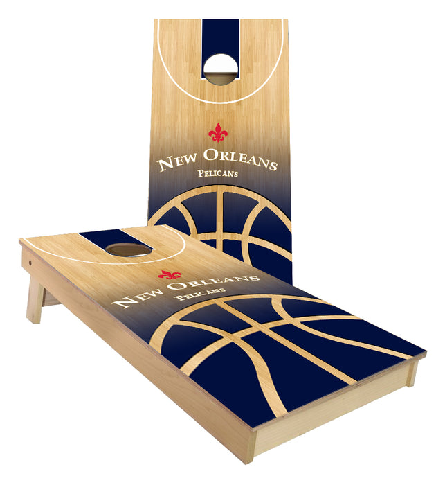 New Orleans Pelicans Basketball Court Cornhole Boards