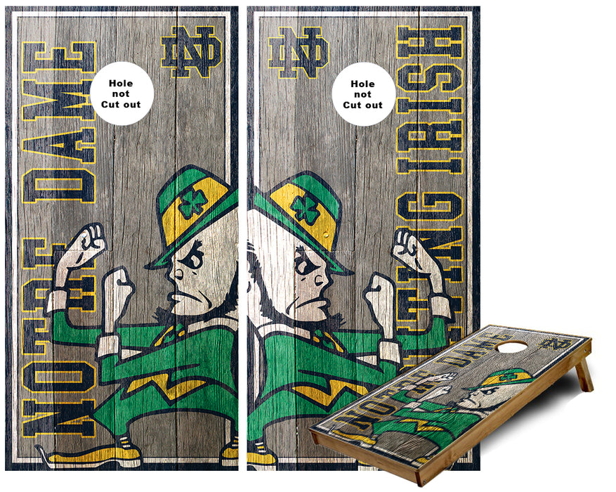 Notre Dame Fighting Irish Large Text Cornhole Wraps