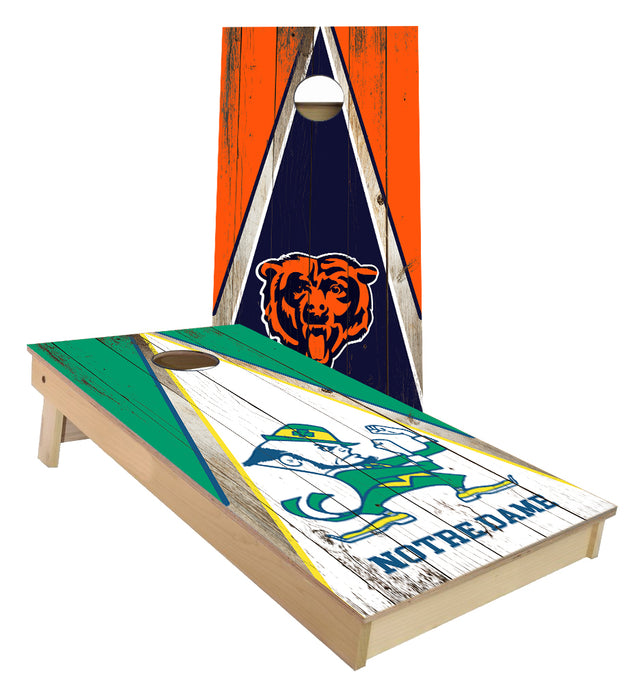 Notre Dame and Chicago Bears Cornhole Boards
